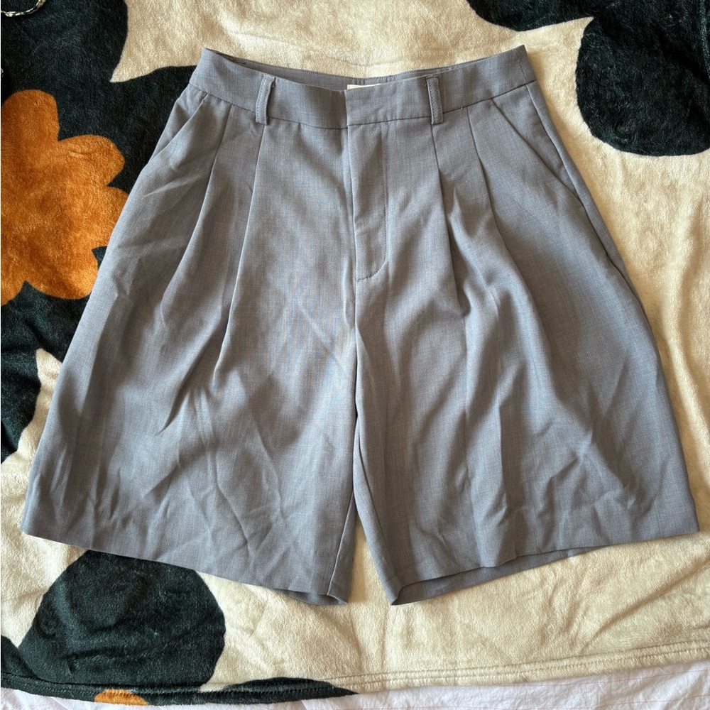 Anthropologie Gray Bermuda Shorts with Elastic Waistband